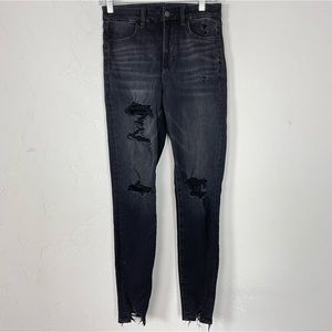 American Eagle Jeans‎ The Dream Curvy Super High Rise Jegging Solid Black Wash
